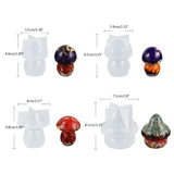 4x Mushroom Resin Molds Epoxy Casting DIY Candle Decor