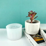 4x Cylinder Flower Pot Cement Mold Garden Planter Silicone Mold