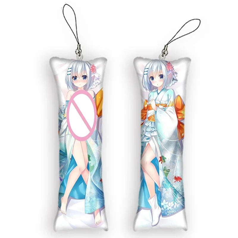 DATE A LIVE Origami Tobiichi Mini Dakimakura Keychain Pendant Anime Body Pillow