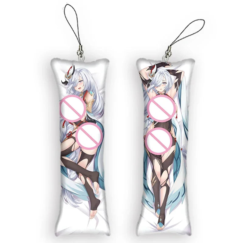 Genshin Impact Shen He Mini Key Chains Dakimakura Keychain