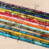 4x13MM Snake skin Stone Column Tube Spacer Beads