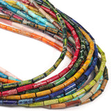 4x13MM Snake skin Stone Column Tube Spacer Beads