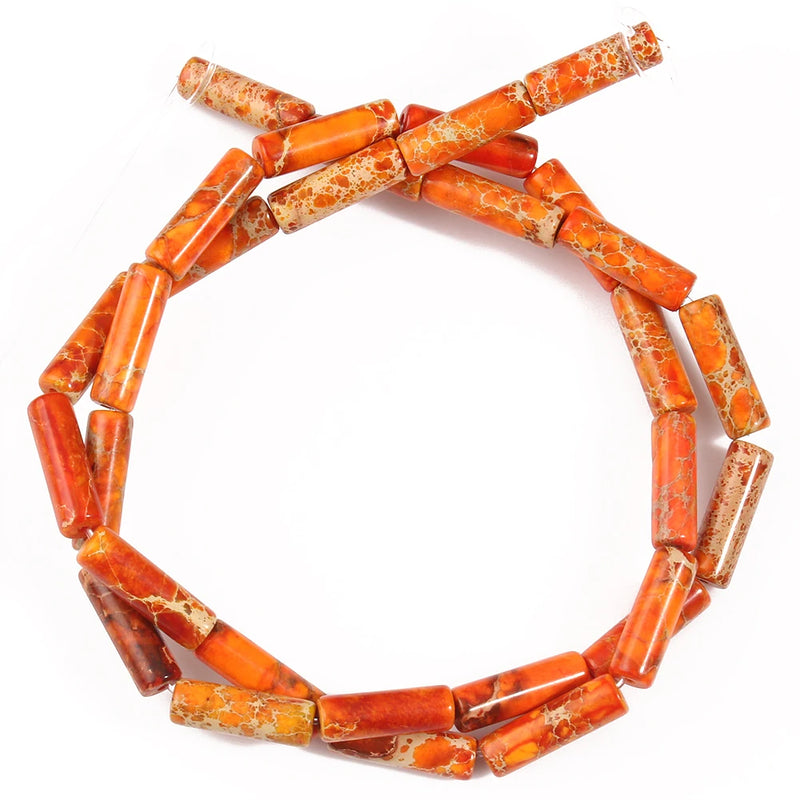 4x13MM Snake skin Stone Column Tube Spacer Beads
