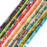 4x13MM Snake skin Stone Column Tube Spacer Beads