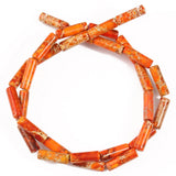 4x13MM Snake skin Stone Column Tube Spacer Beads