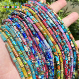 4x13mm Sea Sediment Jaspers Long Cylinder Beads - 15''