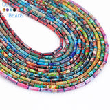 4x13mm Sea Sediment Jaspers Long Cylinder Beads - 15''
