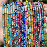 4x13mm Sea Sediment Jaspers Long Cylinder Beads - 15''