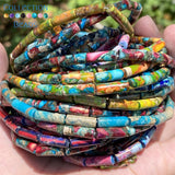 4x13mm Sea Sediment Jaspers Long Cylinder Beads - 15''