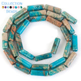 4x13mm Sea Sediment Jaspers Long Cylinder Beads - 15''