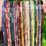 Natural Stone Tube Rectangle Beads for Jewelry DIY 15''
