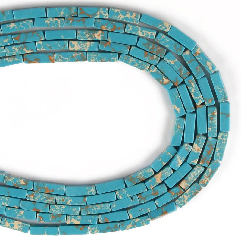 Natural Stone Tube Rectangle Beads for Jewelry DIY 15''