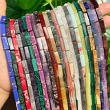 Natural Stone Tube Rectangle Beads for Jewelry DIY 15''