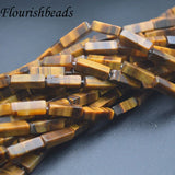 4x13mm Natural Tiger Eye Rectangle Loose Beads 5strands/lot