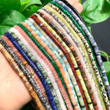 4x2mm Amazonite Opal Agate Jade Tiger Eye Quartz Stone Beads