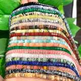 4x2mm Amazonite Opal Agate Jade Tiger Eye Quartz Stone Beads