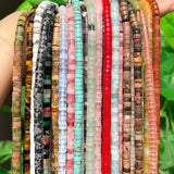 4x2mm Amazonite Opal Agate Jade Tiger Eye Quartz Stone Beads