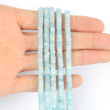 4x2mm Aquamarine Flat Round Disc Loose Rondelle Beads 15in