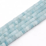 4x2mm Aquamarine Flat Round Disc Loose Rondelle Beads 15in