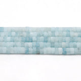4x2mm Aquamarine Flat Round Disc Loose Rondelle Beads 15in