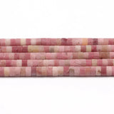 4x2mm Red Rhodonite Flat Round Stone Spacer Beads