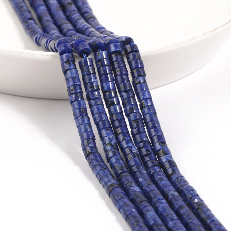 4x2mm Flat Round Lapis Lazuli Stone Beads for Jewelry Making