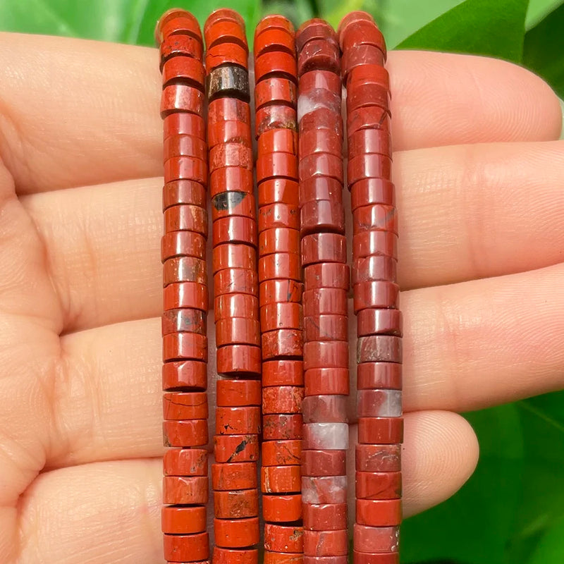4x2mm Red Flower Jaspers Rondelle Beads for Jewelry Making