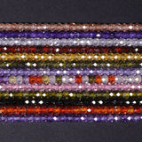 Multicolor Zircon Faceted Rhinestone Beads 4x3.5mm