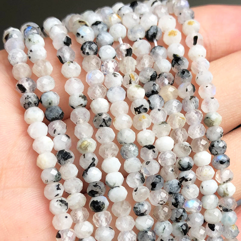 4x3mm Moonstone Faceted Rondelle Beads for DIY Bracelet