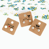 100pcs 4x4cm Square Earrings Cards and Brown Paper Display - 16 Styles