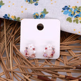 100pcs 4x4cm Square Earrings Cards and Brown Paper Display - 16 Styles