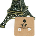 100pcs 4x4cm Square Earrings Cards and Brown Paper Display - 16 Styles