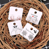 100pcs 4x4cm Square Earrings Cards and Brown Paper Display - 16 Styles