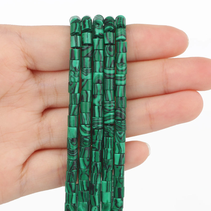 Green Malachite Rondelle Beads 4x4mm for Jewelry Making 15''