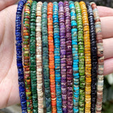 4x4x2mm Sea Sediment Jasper Stone Spacer Beads for DIY Bracelet