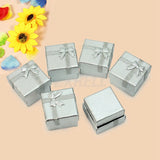Silver Earring Gift Boxes Square Mini Jewelry Display Case 24pcs/Lot