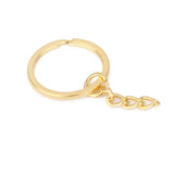 200pcs Split Keyring w/ Chains 25mm - Plated Alloy - Bulk Pack