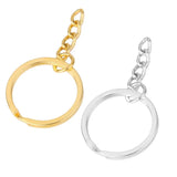 200pcs Split Keyring w/ Chains 25mm - Plated Alloy - Bulk Pack