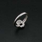 Oval Prong Ring Settings Blank Adjustable Owl Rose Plated 925 Sterling Silver