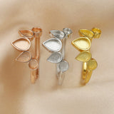 4x6MM Breast Milk Resin Pear Ring Setting 925 Sterling Silver Rose Plated Bezel