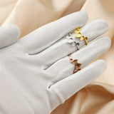 4x6MM Breast Milk Resin Pear Ring Setting 925 Sterling Silver Rose Plated Bezel