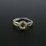 925 Sterling Silver Oval Bezel Split Shank Ring Settings