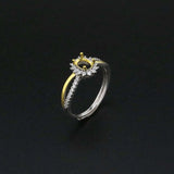 925 Sterling Silver Oval Bezel Split Shank Ring Settings