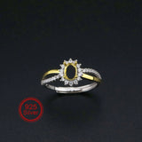 925 Sterling Silver Oval Bezel Split Shank Ring Settings