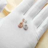 Oval Prong Pendant Setting Rose Silver DIY Charm