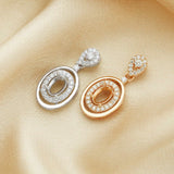 Oval Prong Pendant Setting Rose Silver DIY Charm