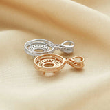 Oval Prong Pendant Setting Rose Silver DIY Charm