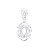 Oval Prong Pendant Setting Rose Silver DIY Charm