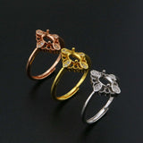 4x6MM Oval Prong Ring Settings 925 Sterling Silver Rose Plated