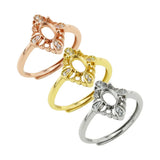4x6MM Oval Prong Ring Settings 925 Sterling Silver Rose Plated